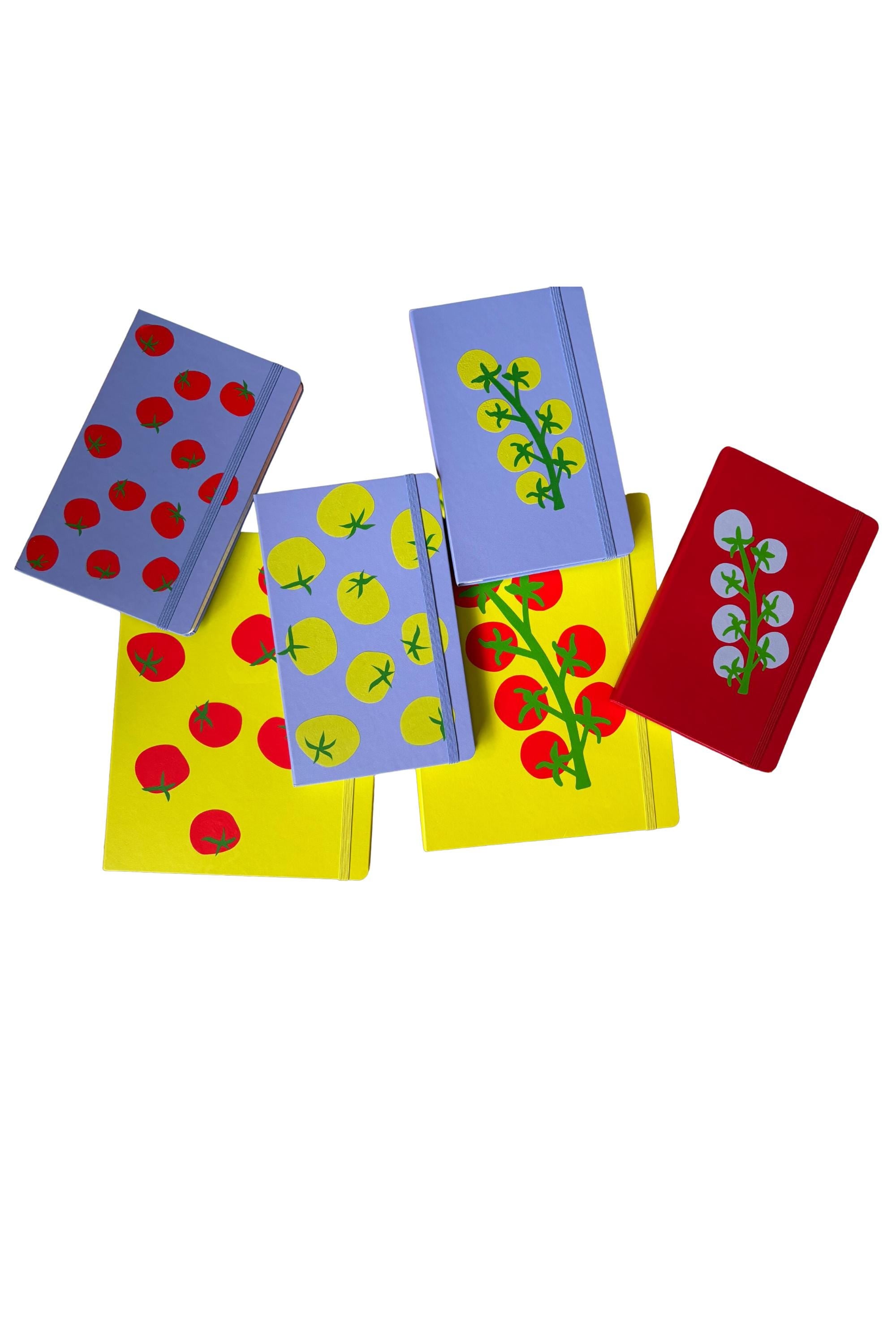 Yellow Tomatoes on Bright Red Moleskine Journal Hard Cover – Heirloom Garden Notebook, Mediterranean Kitchen Aesthetic, Foodie Gift