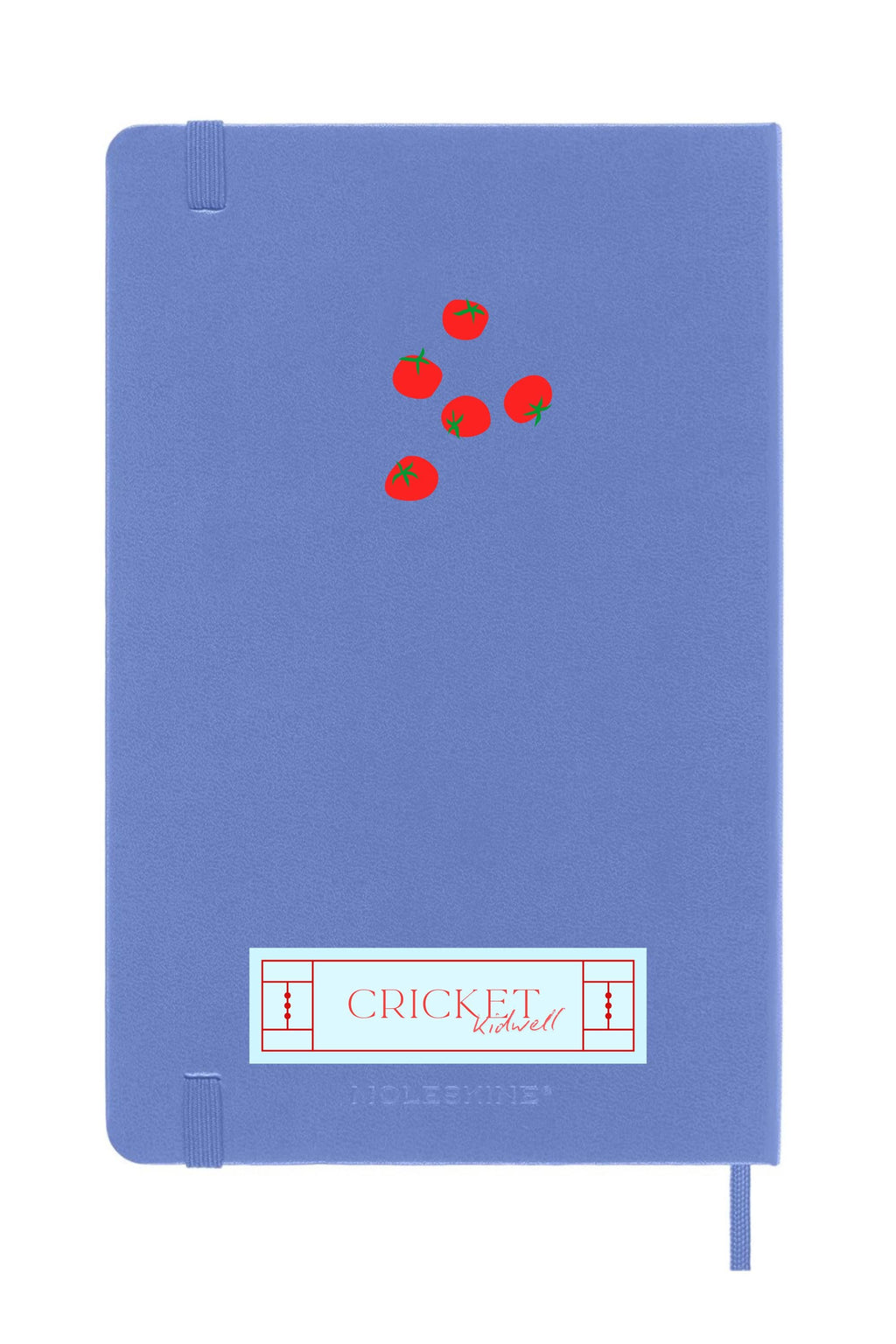 Red Tomatoes on Hydrangea Blue Moleskine Journal Hard Cover – Heirloom Garden Notebook, Mediterranean Kitchen Aesthetic, Foodie Gift