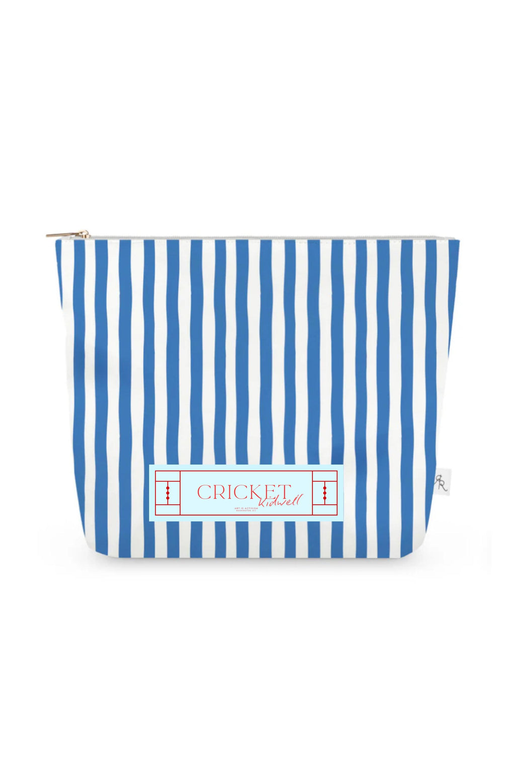 Blue & White Cabana Stripe Pouch Set with Yellow Tennis Balls – Set of 3 Travel Organizers, Sporty Preppy Cosmetic Bags, Tennis Gift