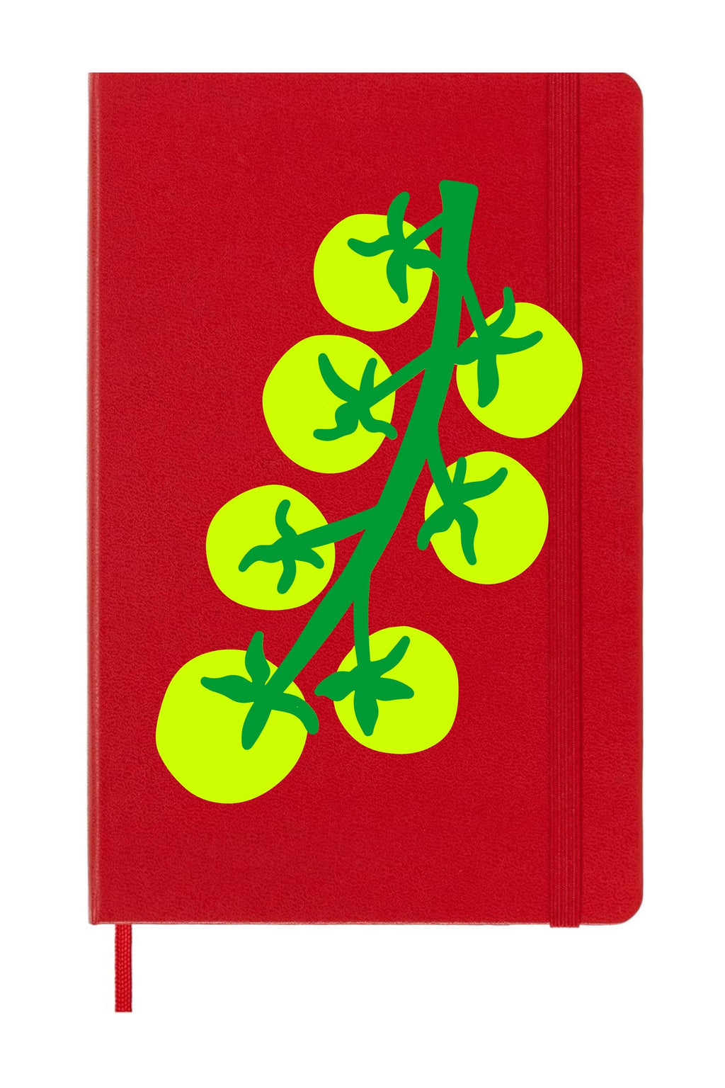 Yellow Tomatoes on Bright Red Moleskine Journal Hard Cover – Heirloom Garden Notebook, Mediterranean Kitchen Aesthetic, Foodie Gift