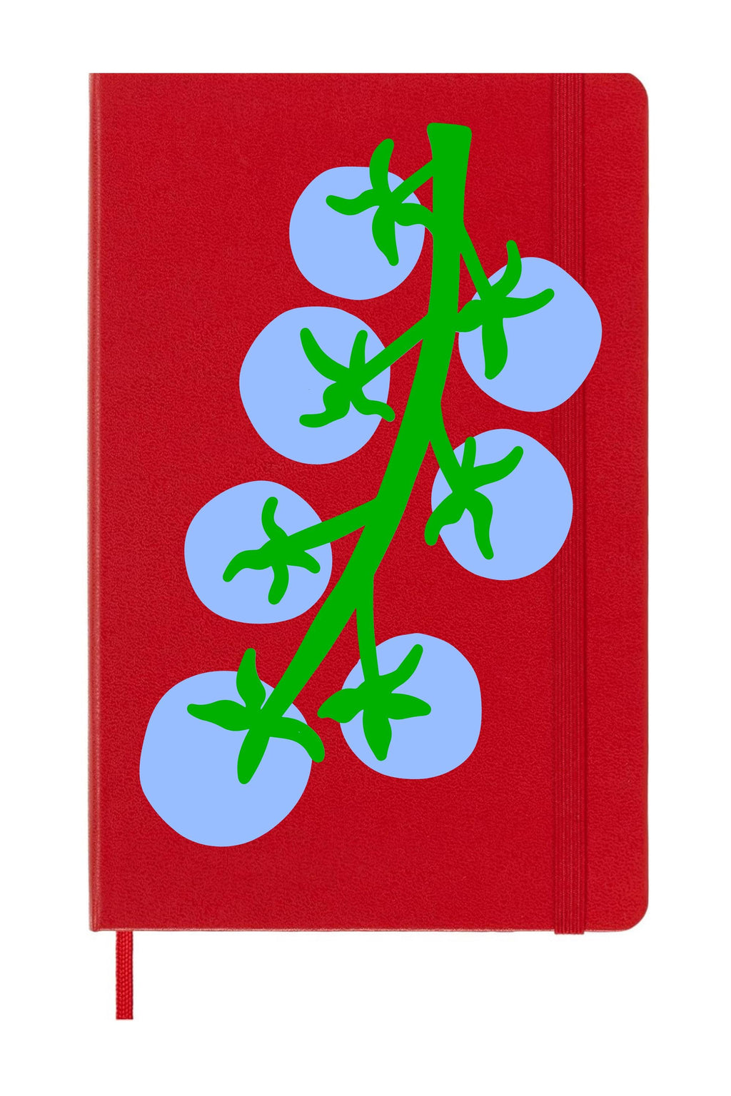 Tomatoes on Red Moleskine Journal Hard Cover – Heirloom Garden Notebook, Mediterranean Kitchen Aesthetic, Hardcover Foodie Gift